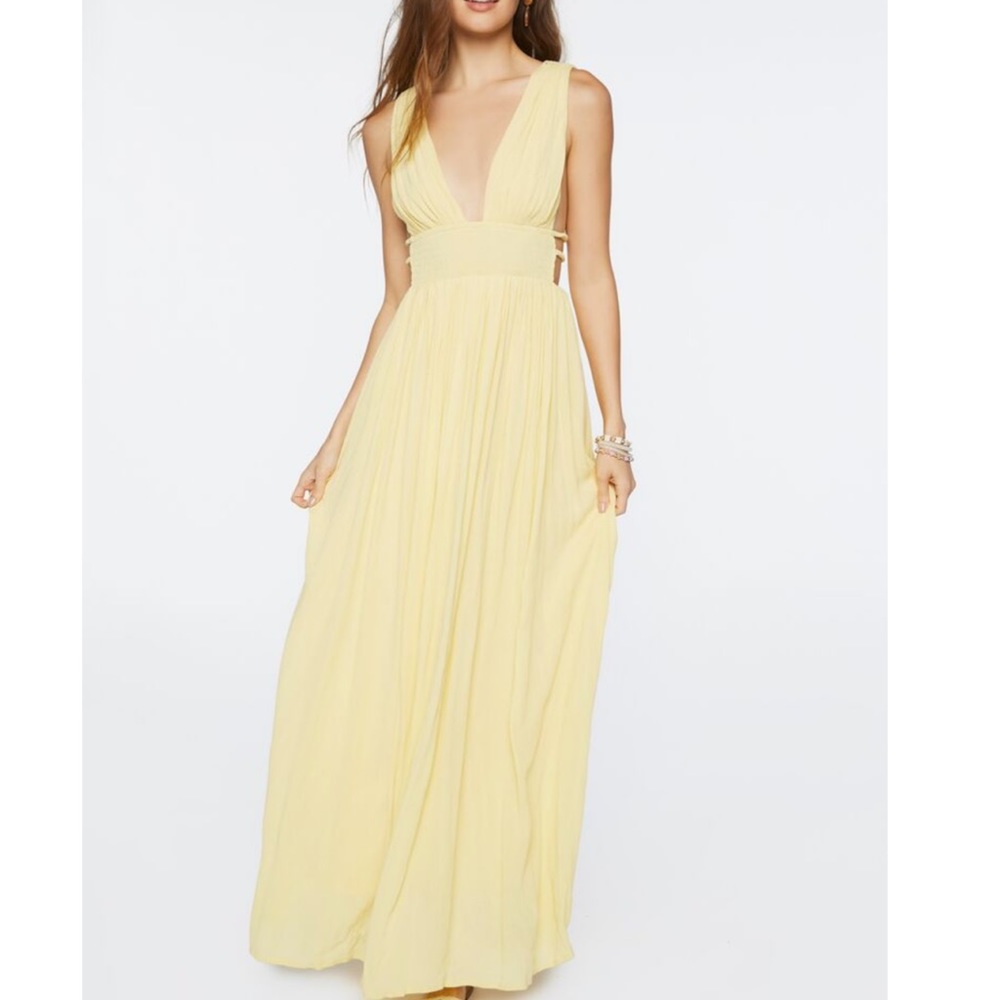 NWT Plunging Yellow Dress